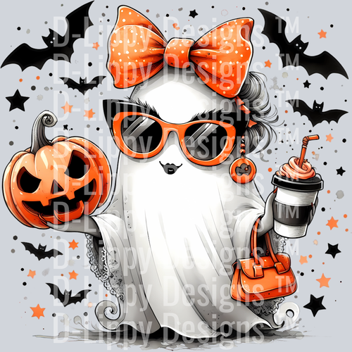 Cute Ghost with Coffee