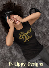 Load image into Gallery viewer, Blessed Mess Rhinestone T-Shirt | D-Lippy Designs™